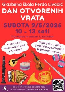 Poziv na Dan otvorenih vrata Glazbene škole Ferdo Livadić!