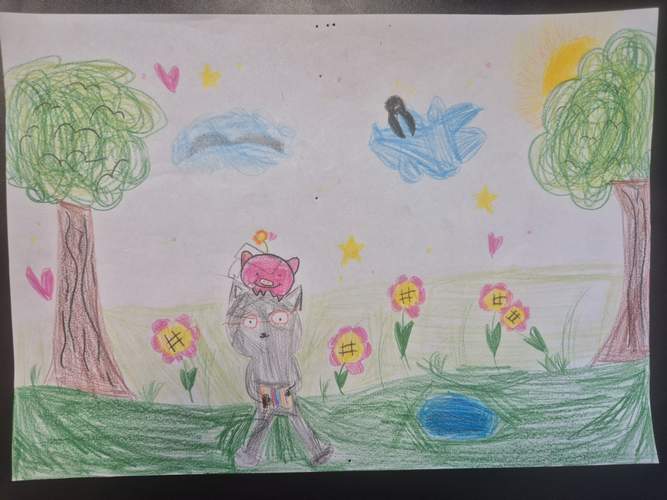 Prvi sat učenika 1.b razreda u školskoj knjižnici